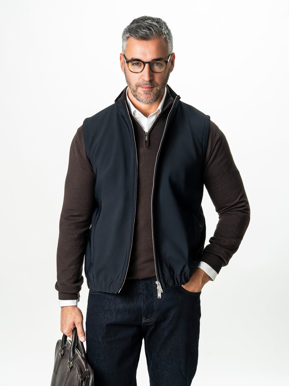 Vesta Premium Tip Jacketa Fara Maneci Bleumarin Inchis BMan0003 (4)