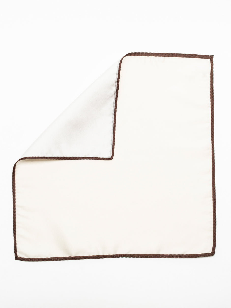 Batista Eleganta Alba Simpla cu Margine Cafenie BMan421 (2)