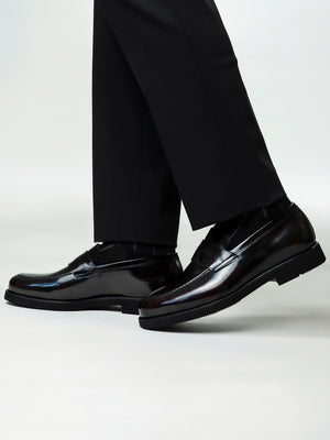 Mocasini Bordo Semilucios Barbati Din Piele Naturala Formal Loafers Bman222