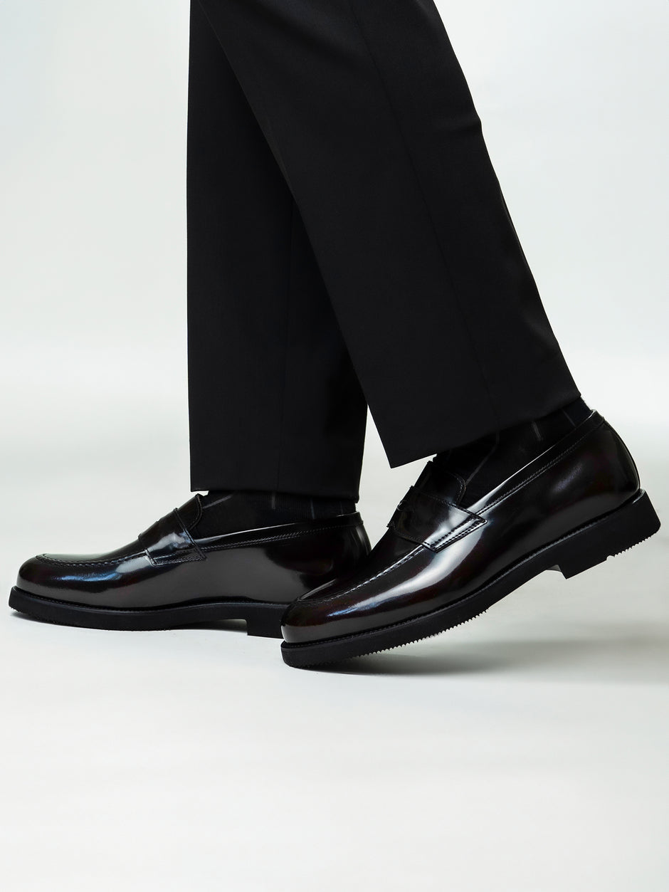 Mocasini Bordo Semilucios Barbati Din Piele Naturala Formal Loafers Bman222 (1)