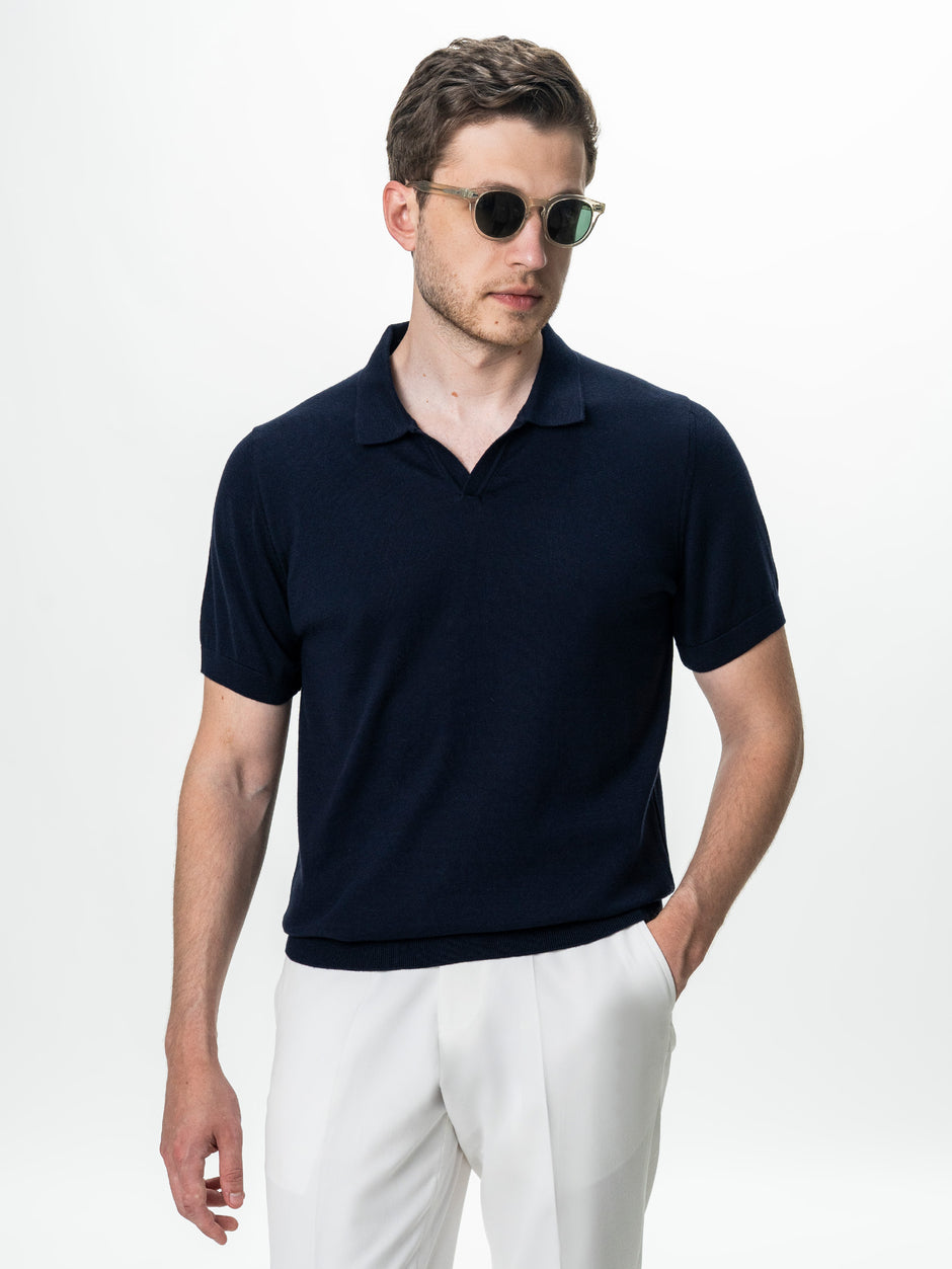 Tricou Barbati Polo Bleumarin 100% Bumbac BMan0107 (3)