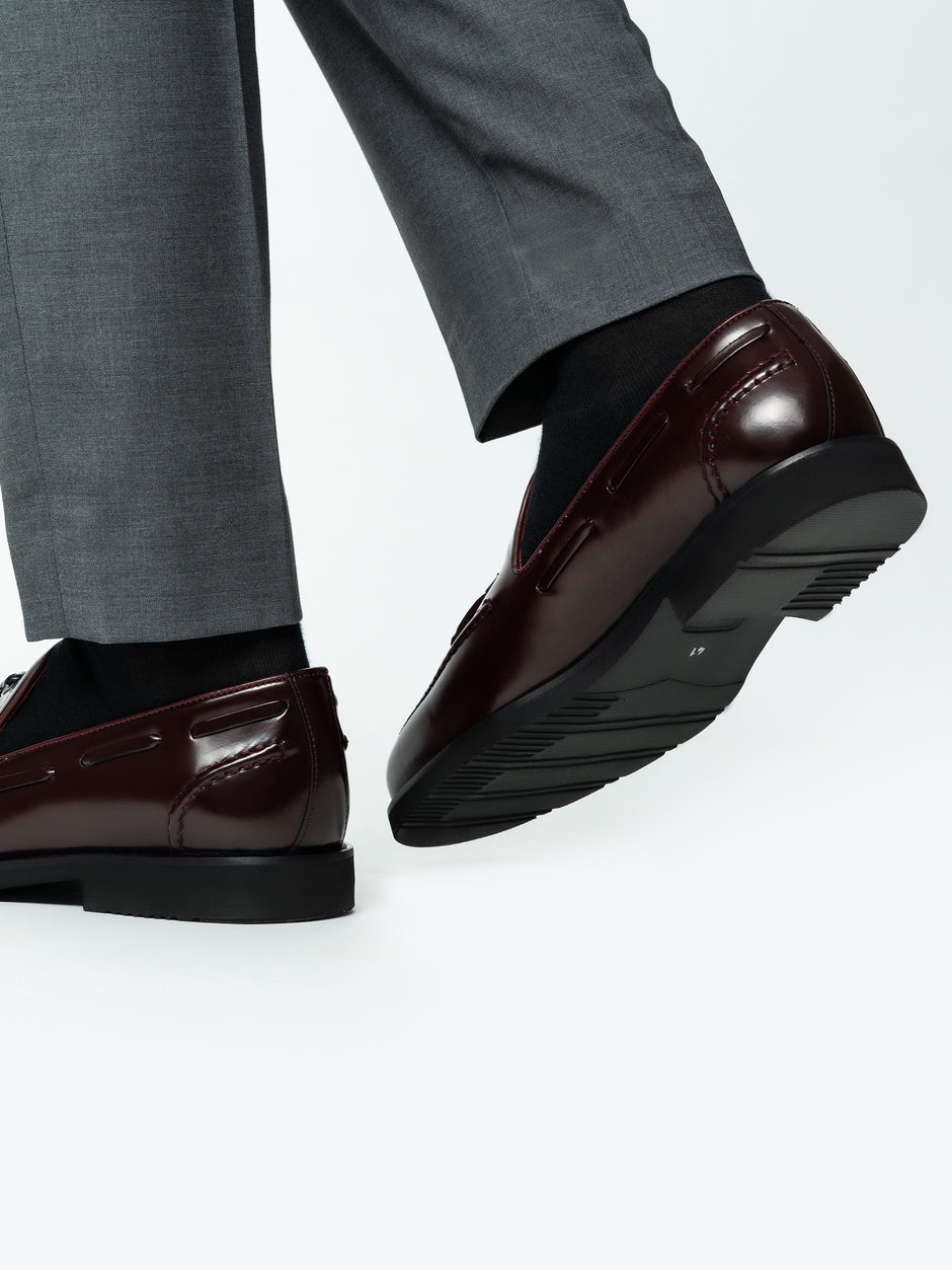 Mocasini Barbati Tassel Loafers Bordo Semilucios 100% Piele Naturala BMan215 (6)
