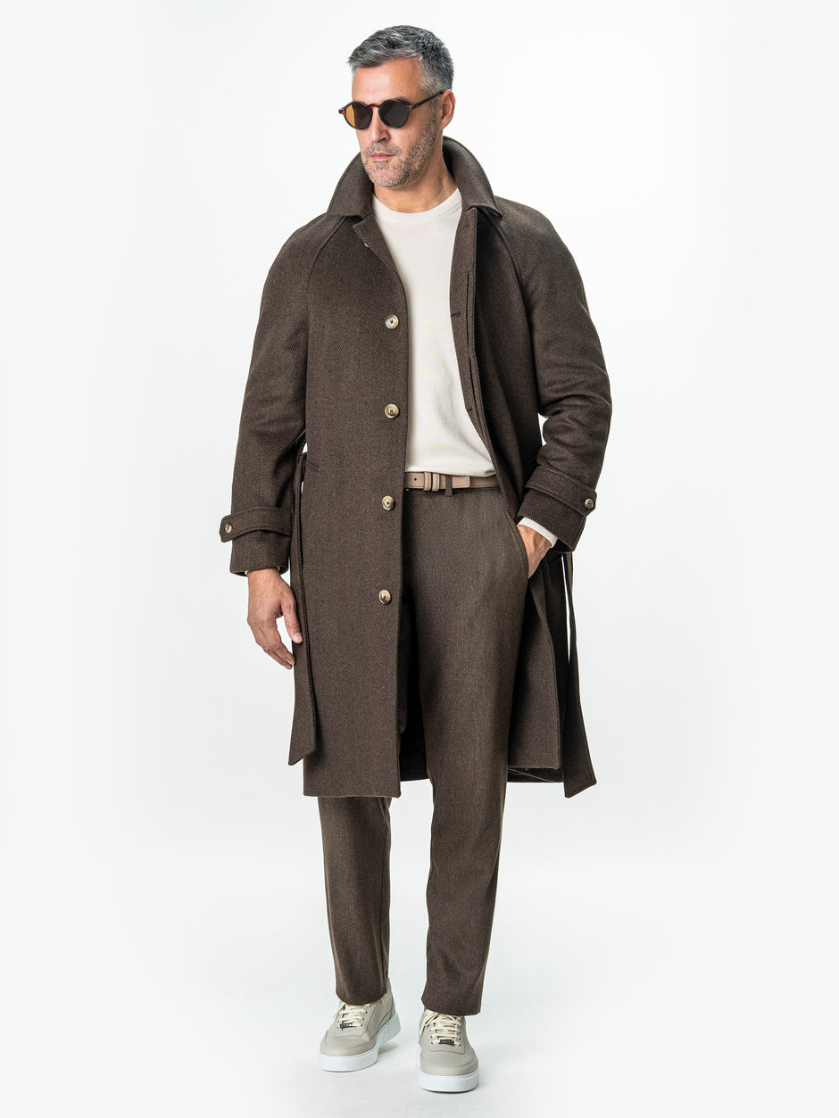 Palton Barbati Iarna Maro 100% Lana Twill BMan0006 (2)