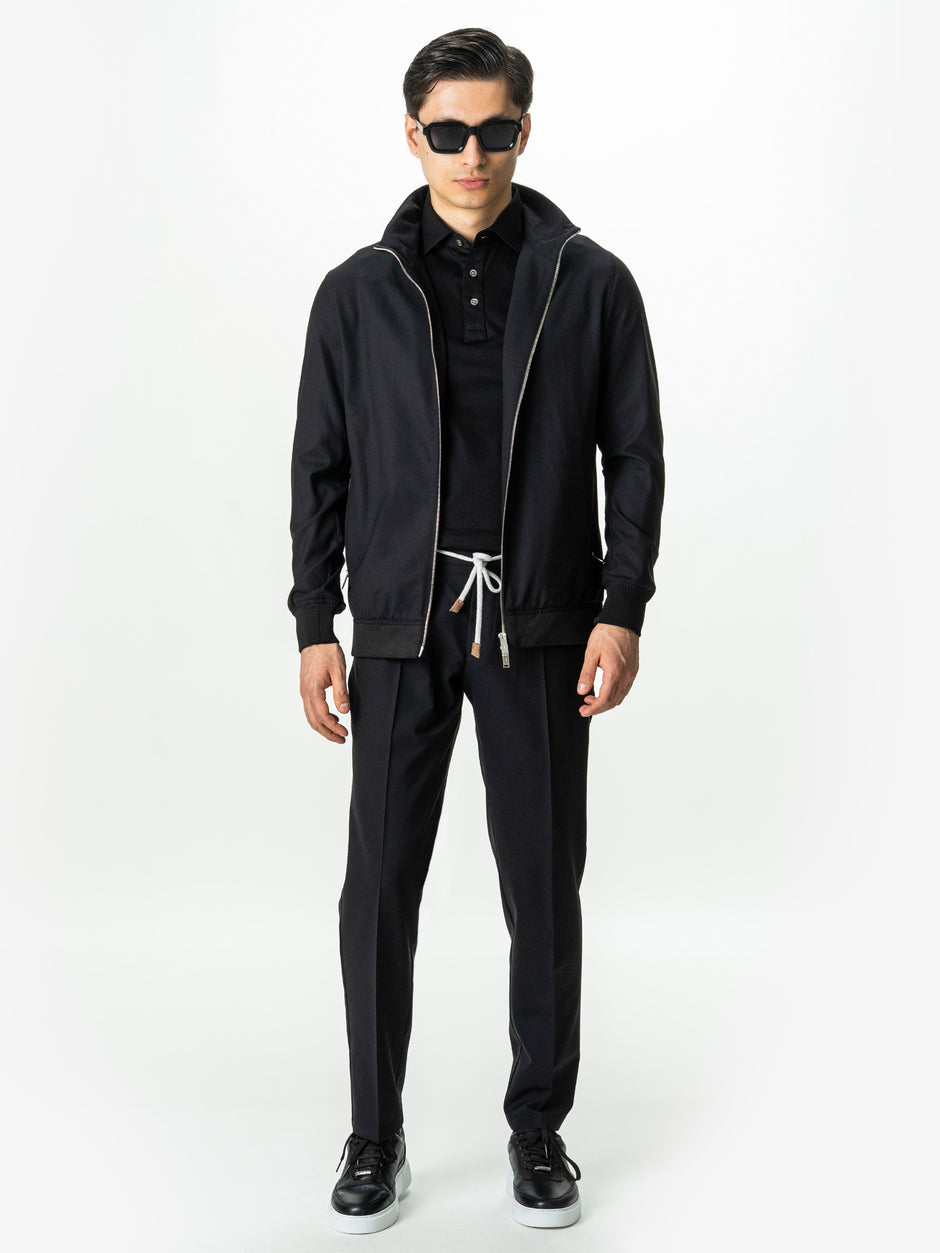Camasa Neagra Din Bumbac Egiptean Barbati Cu Guler Polo BMan869 (2)