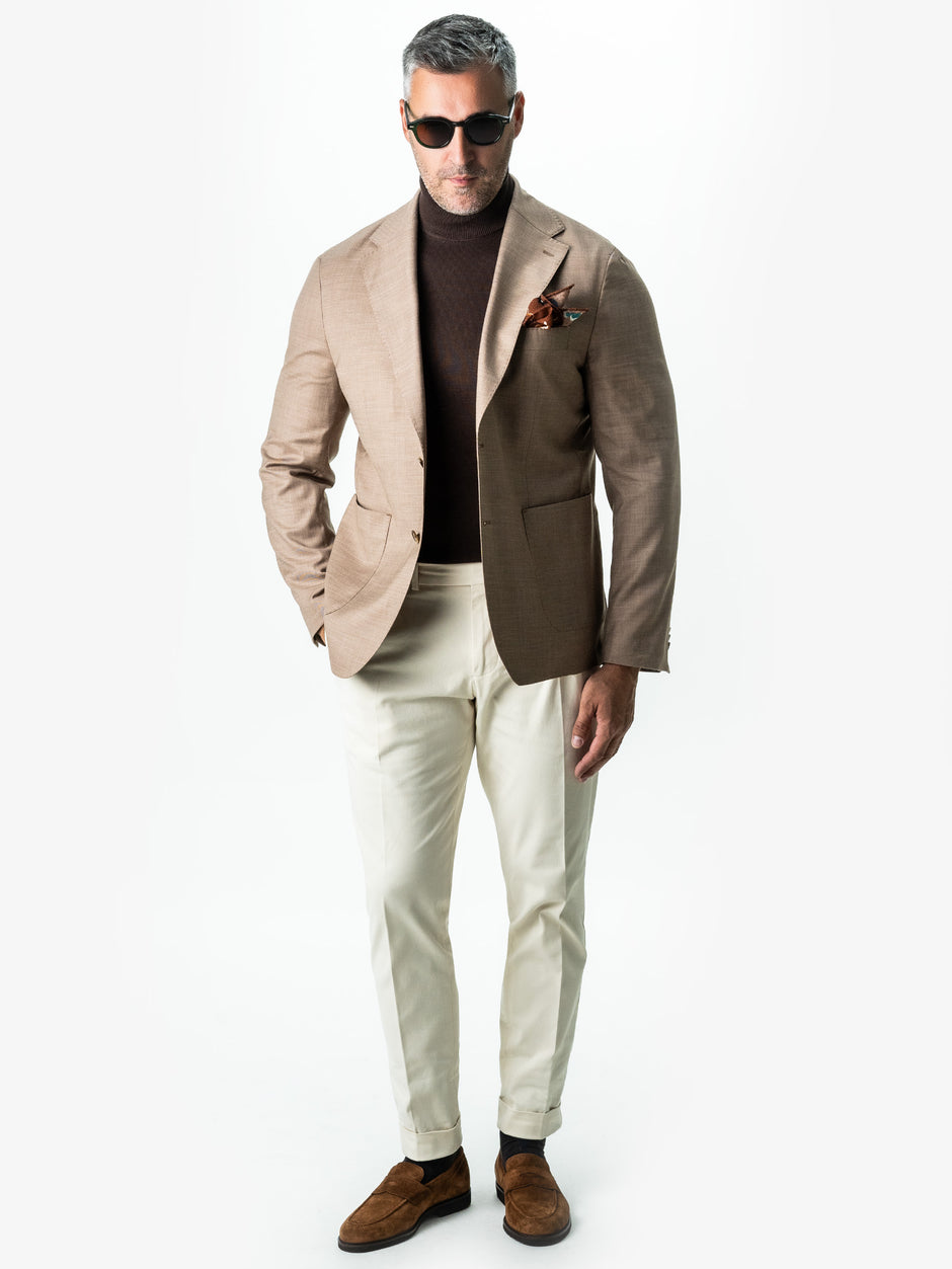 Pantaloni Crem Gurkha Cu Pense Barbati Bumbac All Season BMan0021 (2)