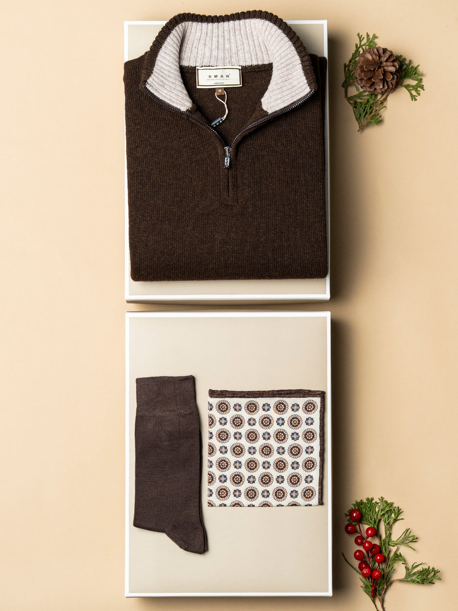 Pachet Cadou Barbati Pulover Cu Accesoriu Bman0106 (2)
