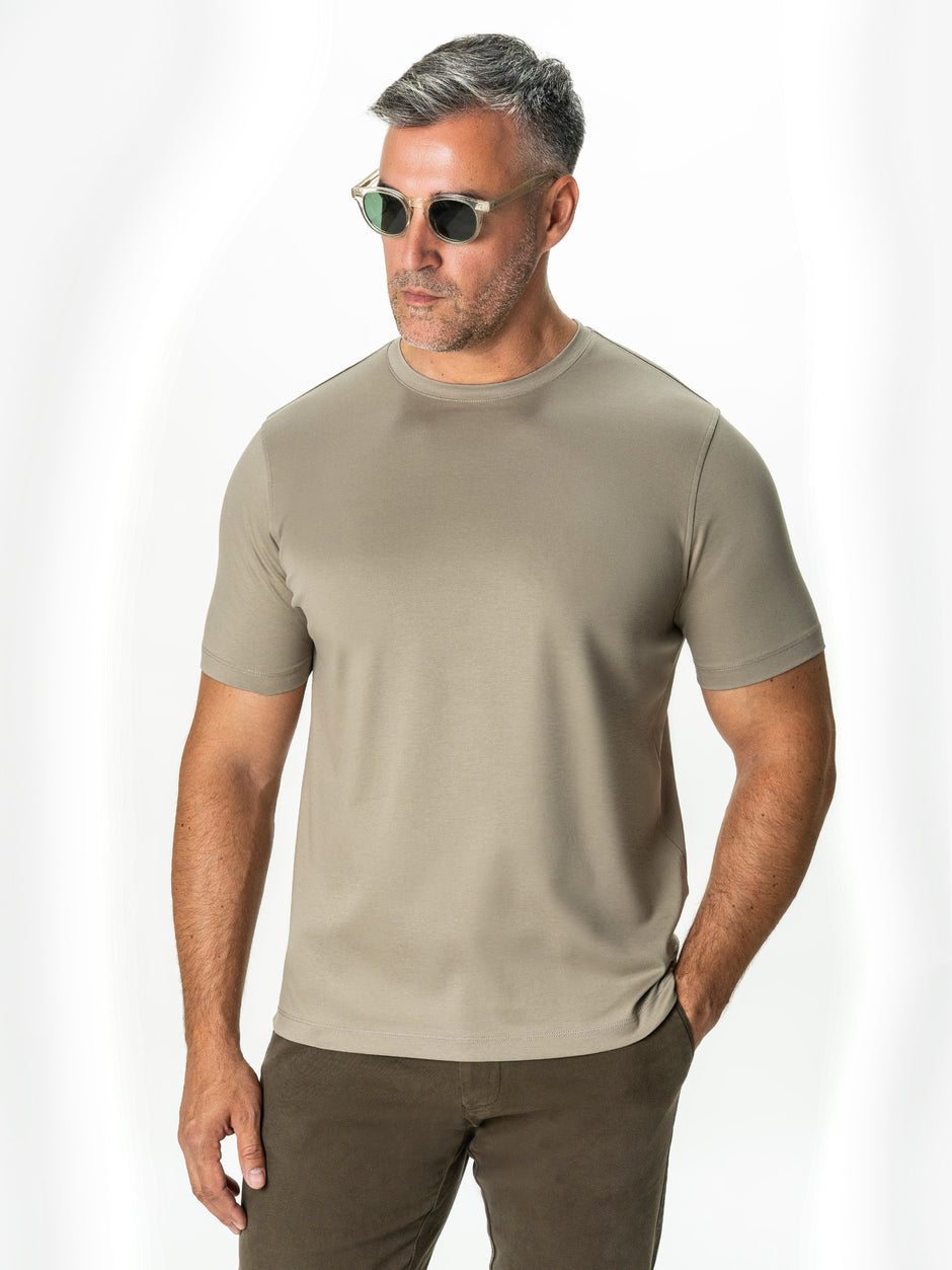 Tricou Barbati Grej 100% Bumbac Egiptean Dublu Mercerizat BMan278 (6)