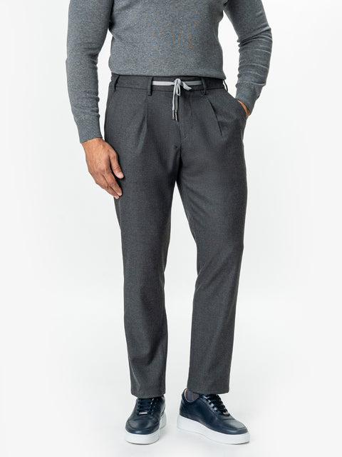 Pantaloni Barbati Casual Gri Din Lana BMan0101