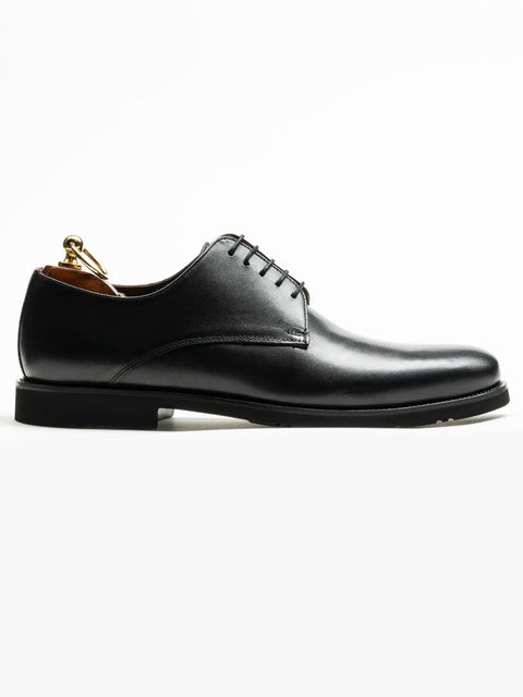 Pantofi Barbati Eleganti Derby Negru Mat 100% Piele Naturala BMan0333 (4)