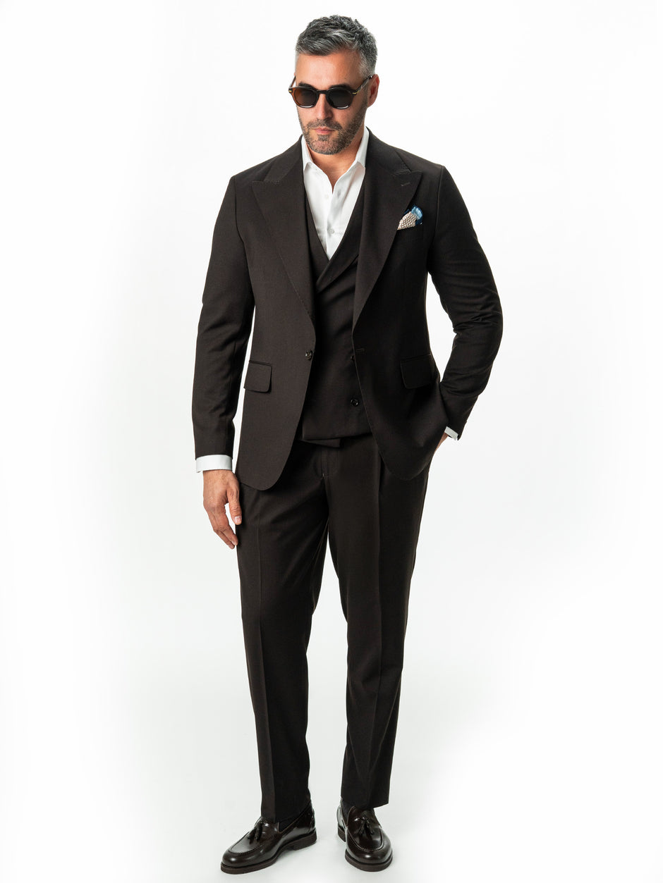 Costum Elegant Barbati Maro Inchis In 3 Piese Lana Sarto BMan0056 (1)