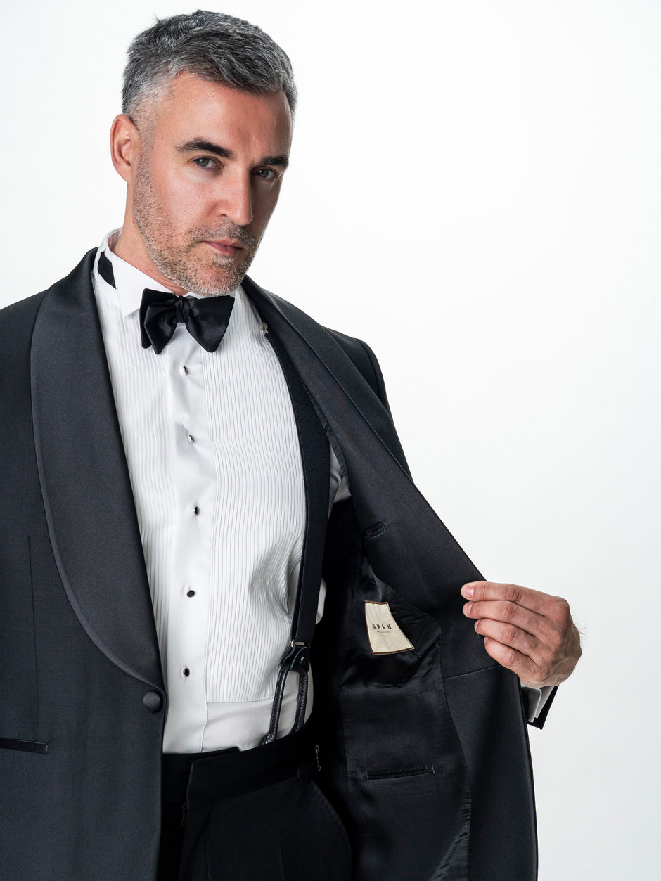 Costum Mire Barbati Smoking Negru Lana Sarto BMan0024 (11)