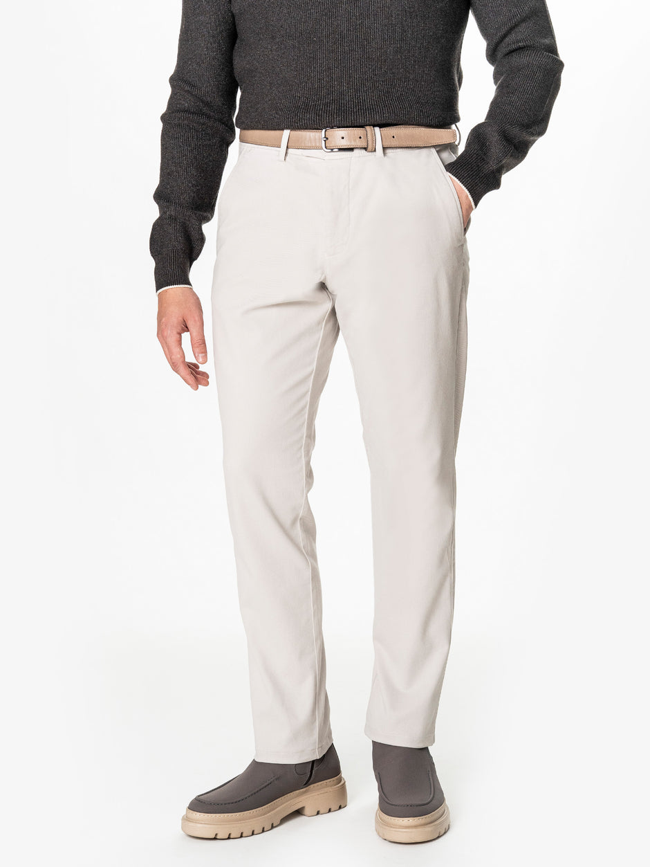 Pantaloni Chino Barbati Crem Bumbac Cu Tencel BMan0130 (6)