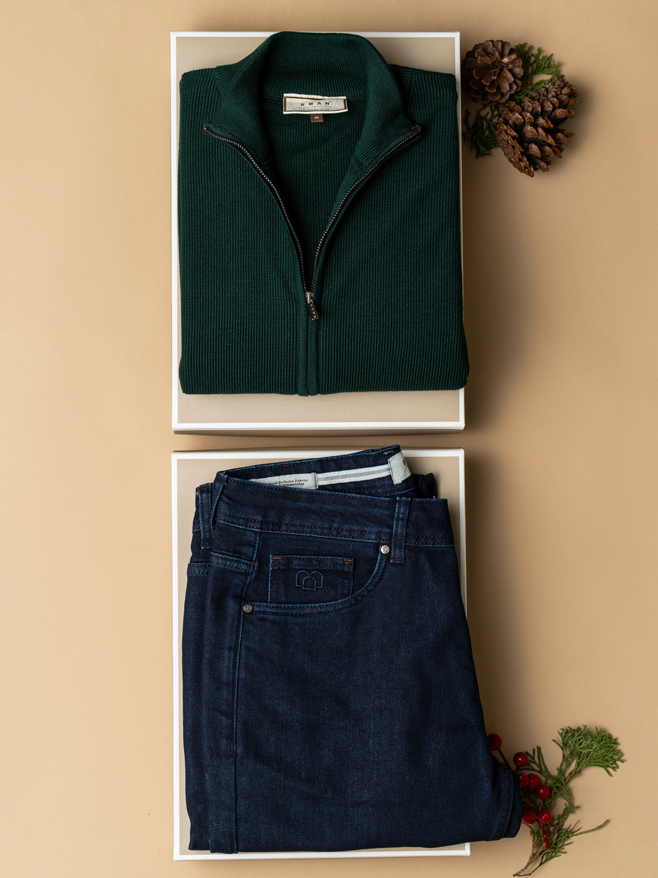 Pachet Cadou Barbati Pulover Cu Fermoar Si Blugi Bman0079 (1)