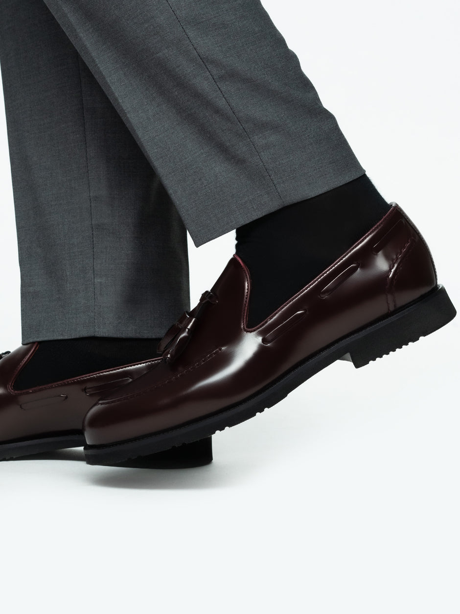 Mocasini Barbati Tassel Loafers Bordo Semilucios 100% Piele Naturala BMan215 (4)