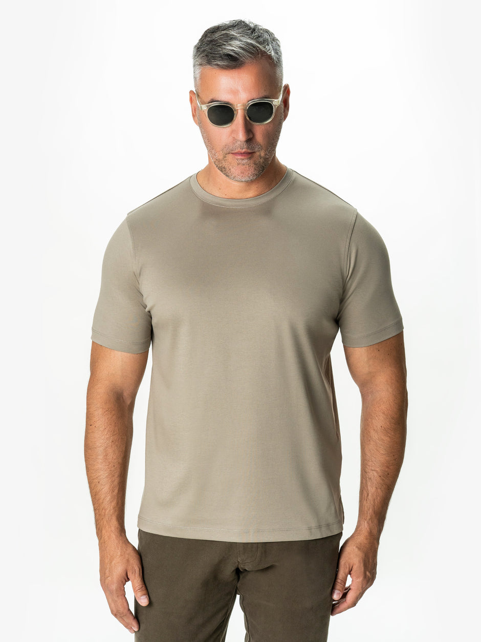 Tricou Barbati Grej 100% Bumbac Egiptean Dublu Mercerizat BMan278 (3)