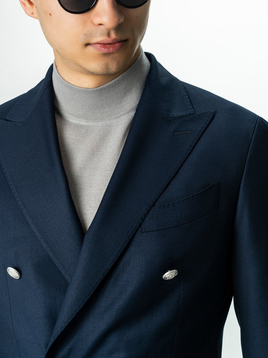 Sacou Barbati Bleumarin La Doua Randuri 100% Lana Vitale Barberis BMan0060 (3)