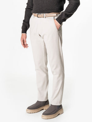 Pantaloni Chino Barbati Crem Bumbac Cu Tencel BMan0130