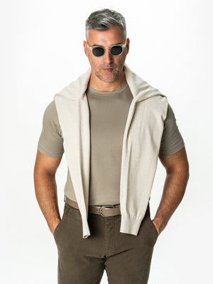 Tricou Barbati Grej 100% Bumbac Egiptean Dublu Mercerizat BMan278