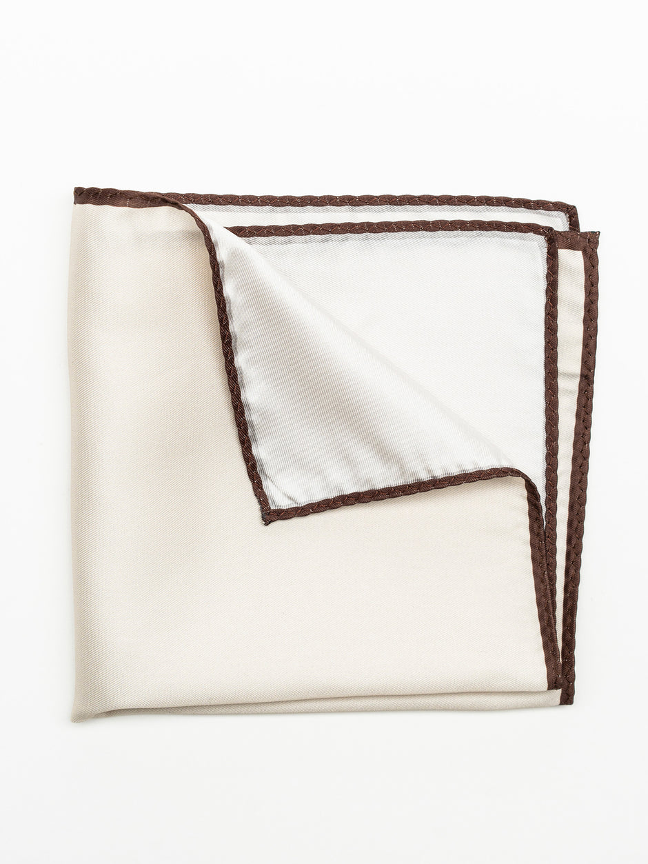 Batista Eleganta Alba Simpla cu Margine Cafenie BMan421 (1)