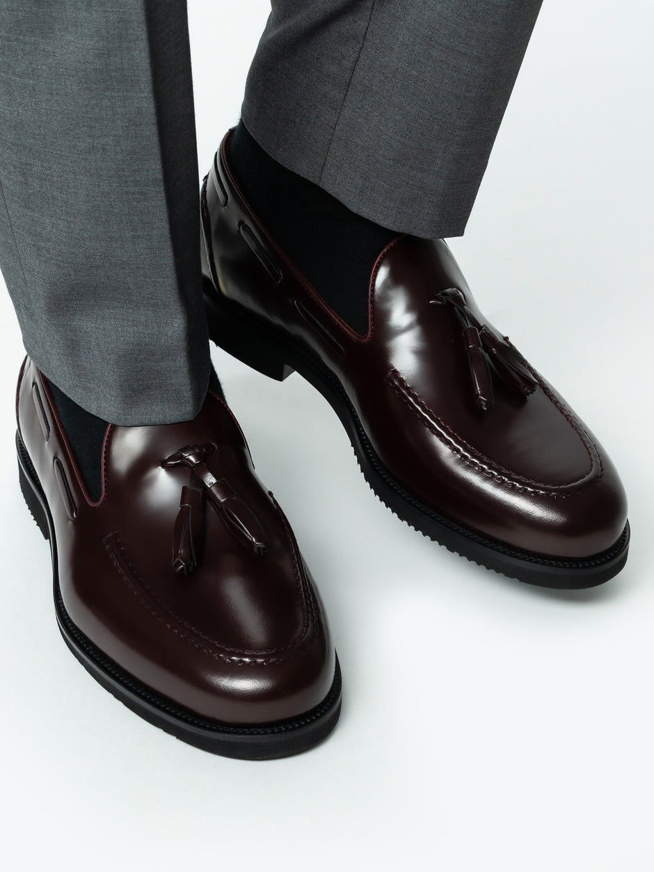 Mocasini Barbati Tassel Loafers Bordo Semilucios 100% Piele Naturala BMan215 (8)