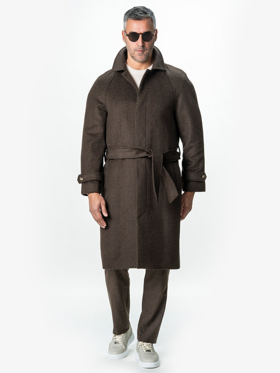Palton Barbati Iarna Maro 100% Lana Twill BMan0006 (5)