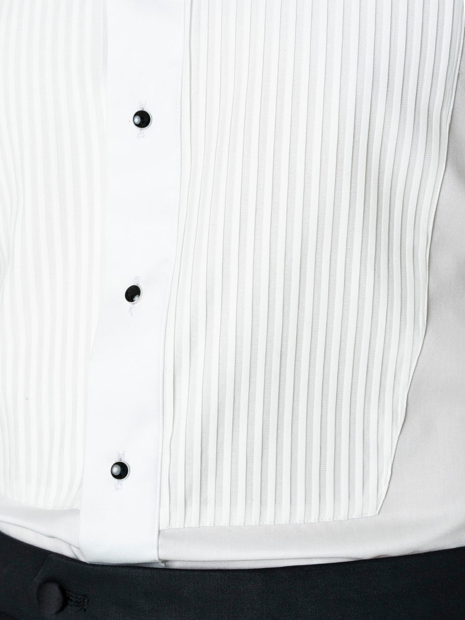 Camasa Alba Mire Barbati De Ceremonie Cu Plastron BMan0046 (6)