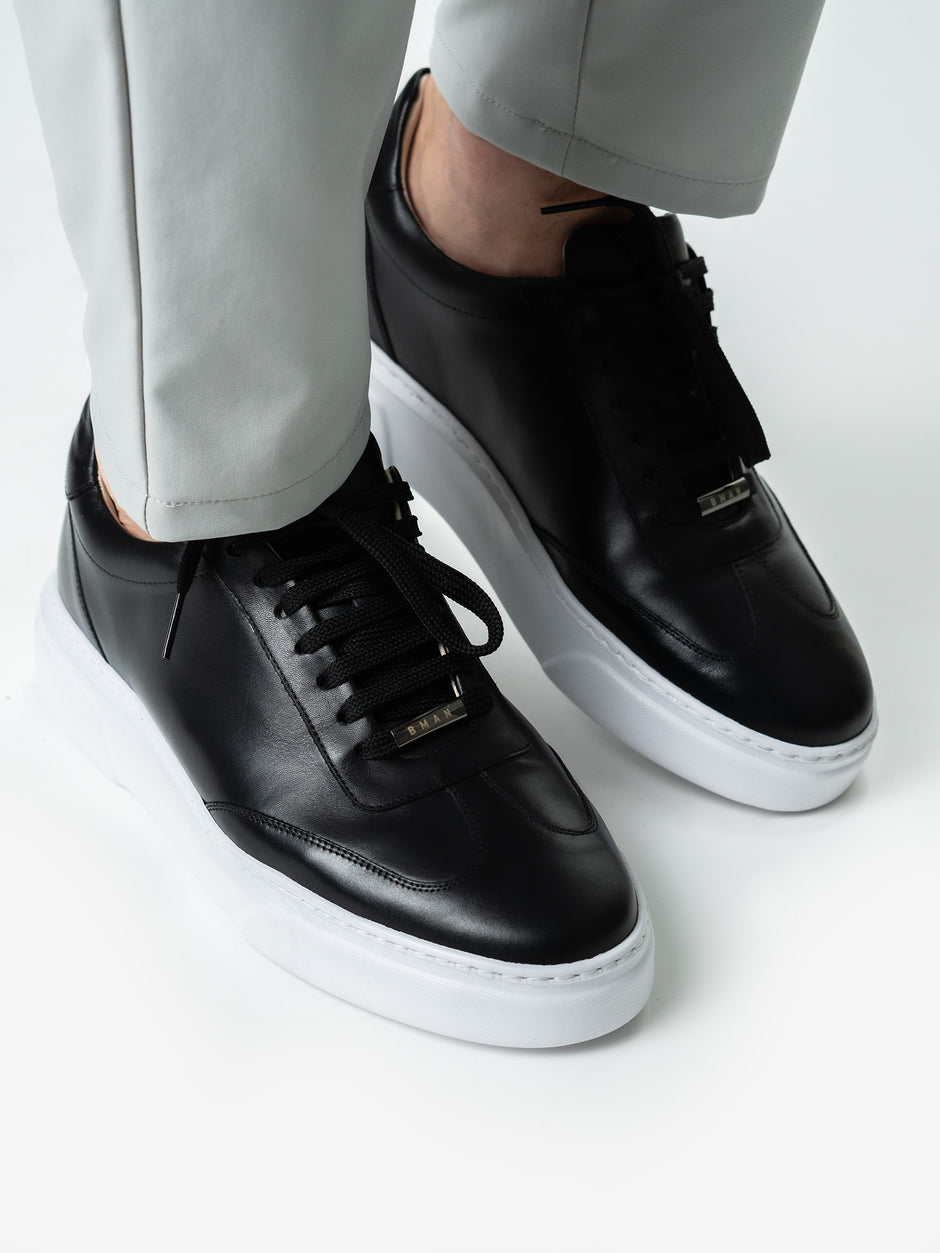 Pantofi Casual Barbati Sneakers Negru Din Piele Naturala BMan0349 (6)