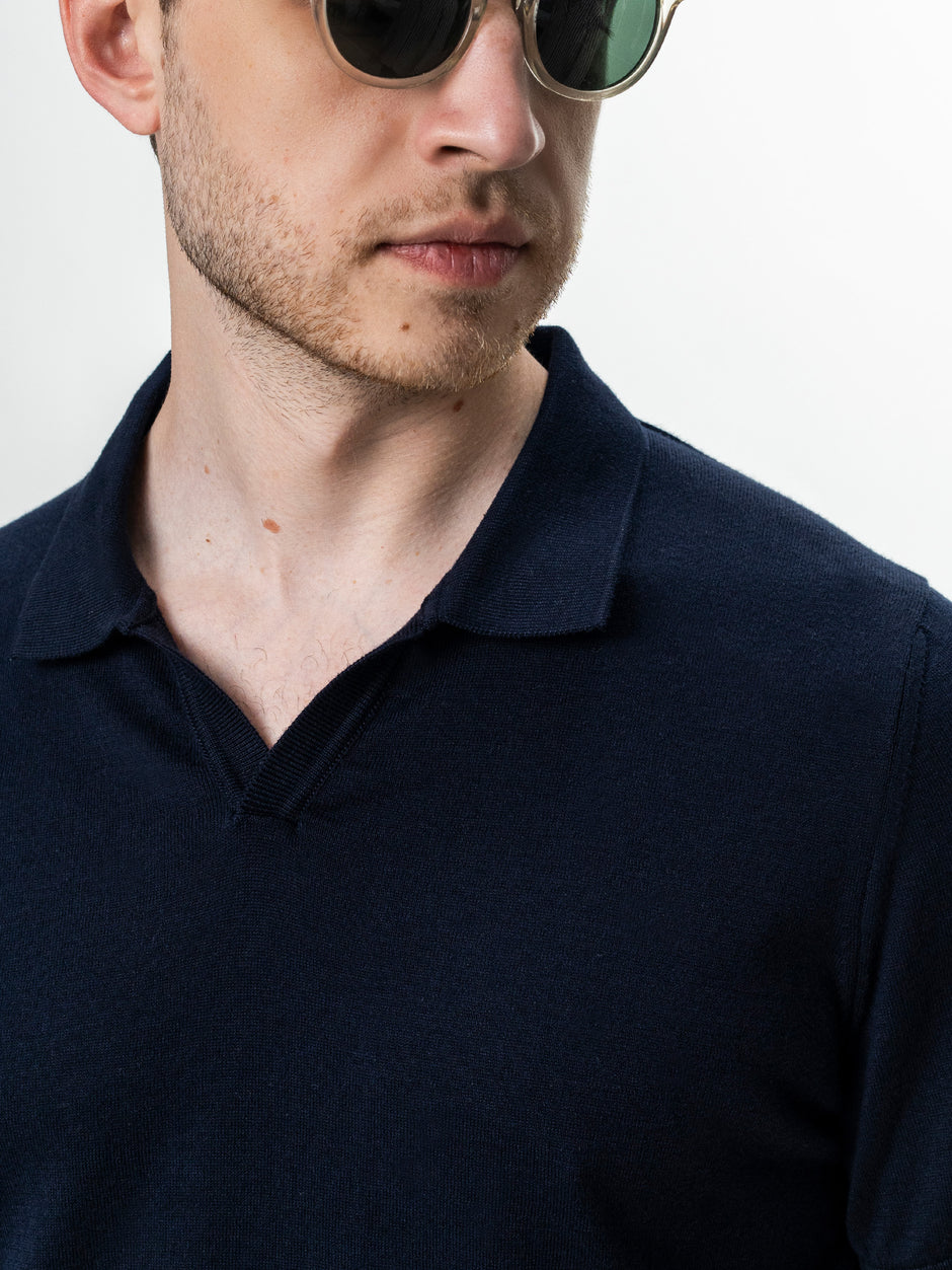 Tricou Barbati Polo Bleumarin 100% Bumbac BMan0107 (4)