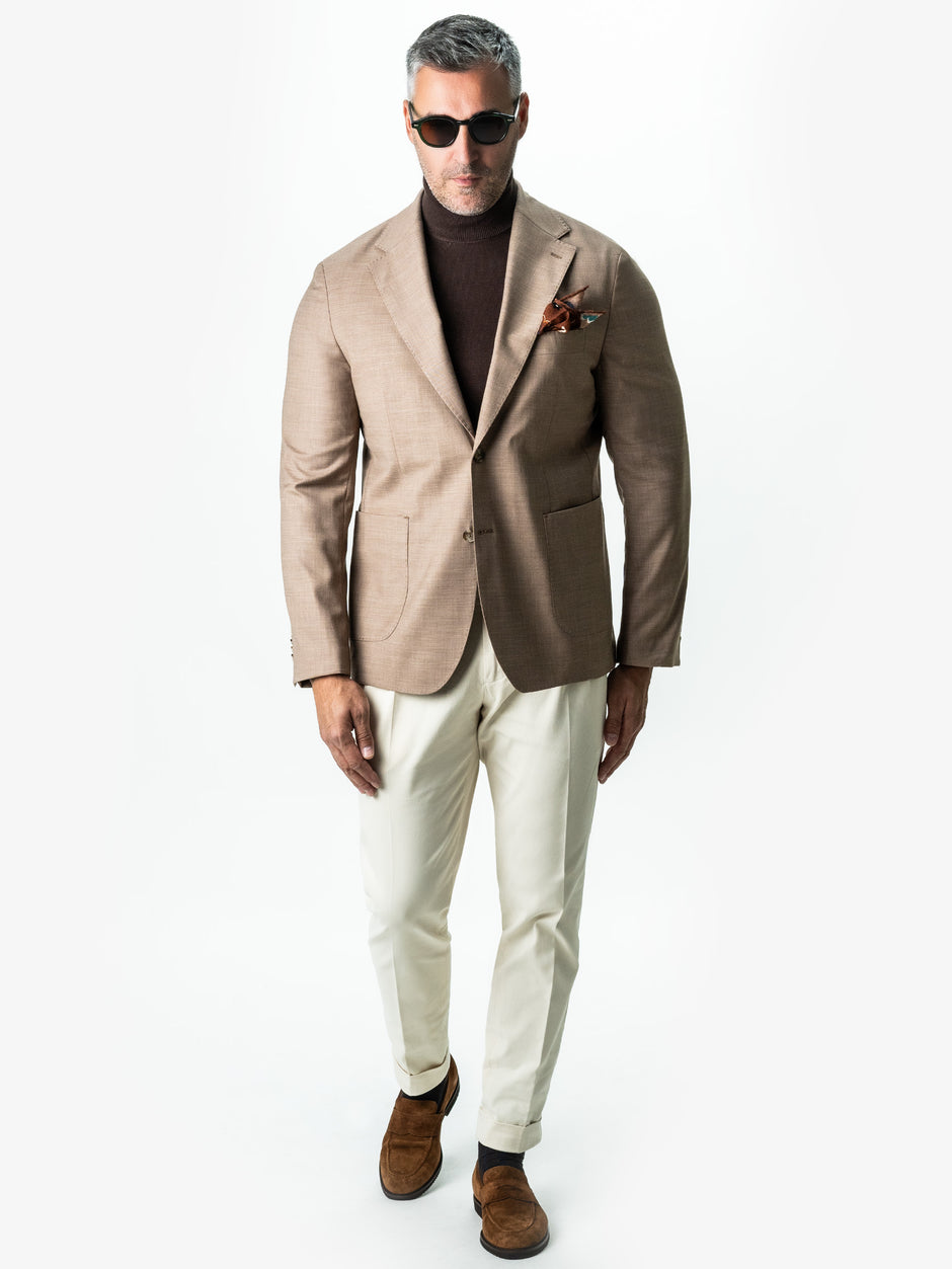 Pantaloni Crem Gurkha Cu Pense Barbati Bumbac All Season BMan0021 (8)
