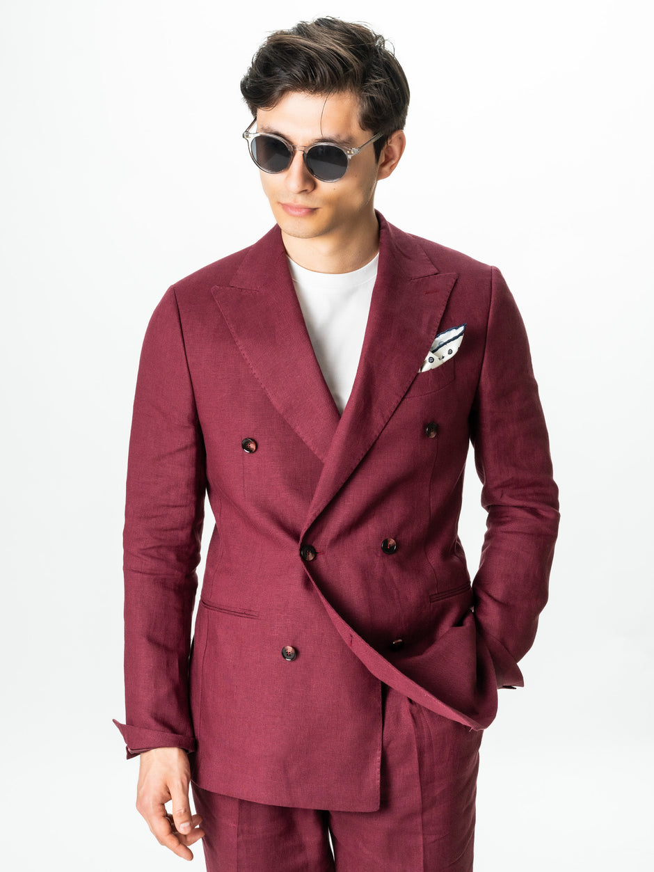 Costum Rosu Visina Putreda Barbati Vitale Barberis Vara Din In Natural BMan0049 (7)