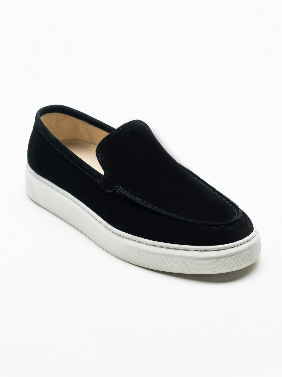 Mocasini Smart Casual Barbati Negri Din Piele Intoarsa BMan223 (3)