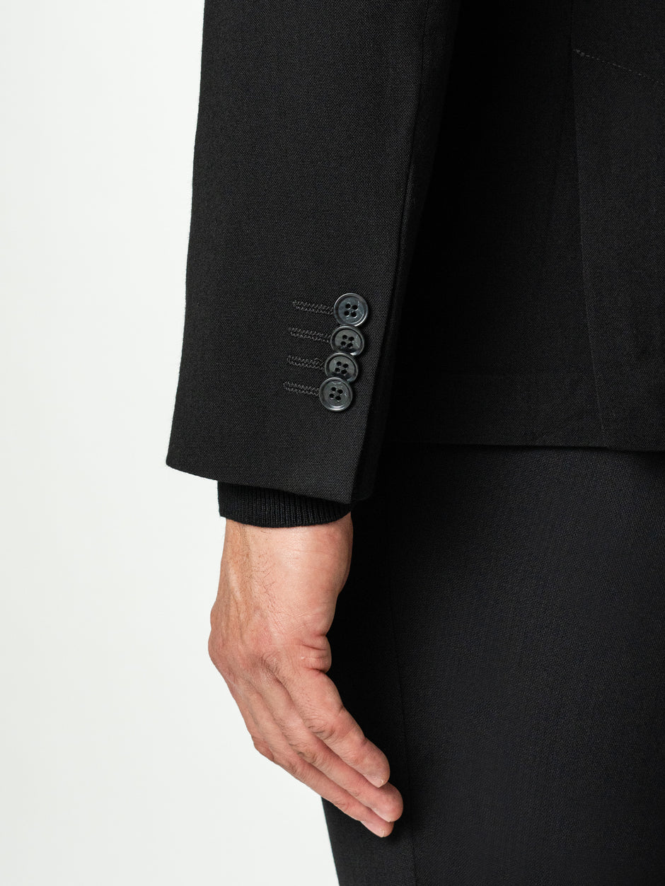 Costum Negru Barbati Oxford 100% Lana Vitale Barberis Super 110's BMan0054 (6)
