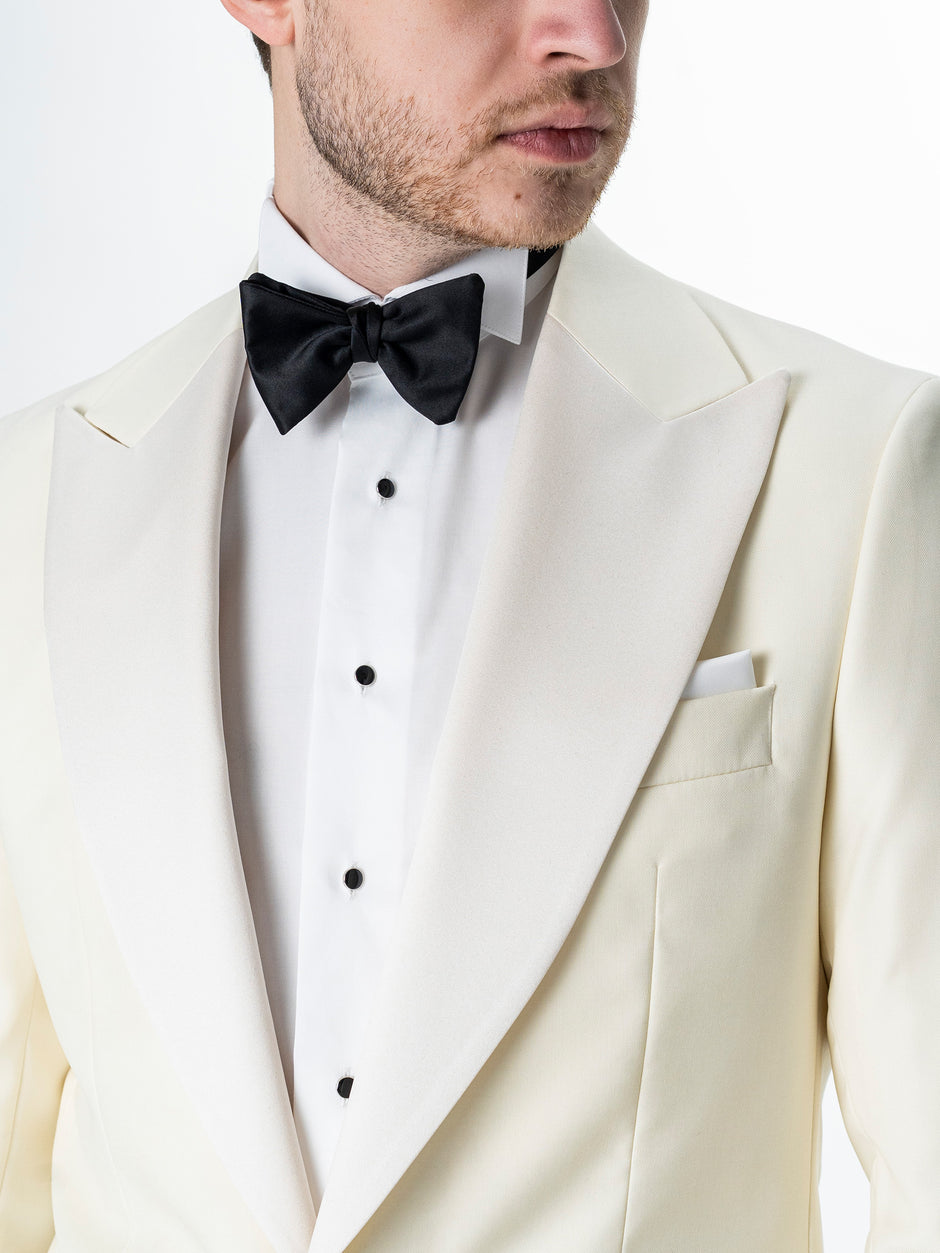 Costum Barbati Ceremonie Smoking Crem Lana Vitale Barberis Super110 BMan341 (3)