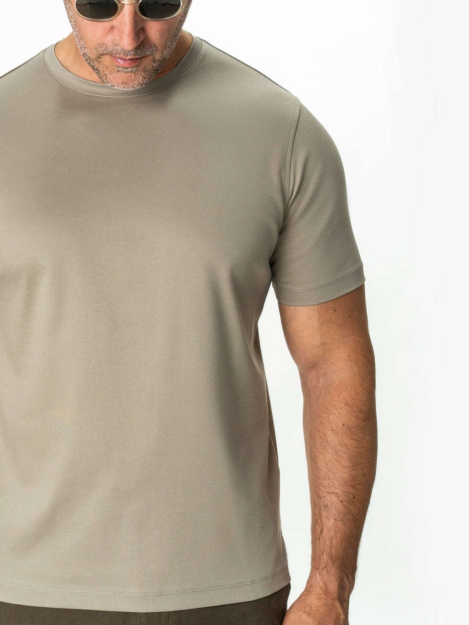 Tricou Barbati Grej 100% Bumbac Egiptean Dublu Mercerizat BMan278 (5)