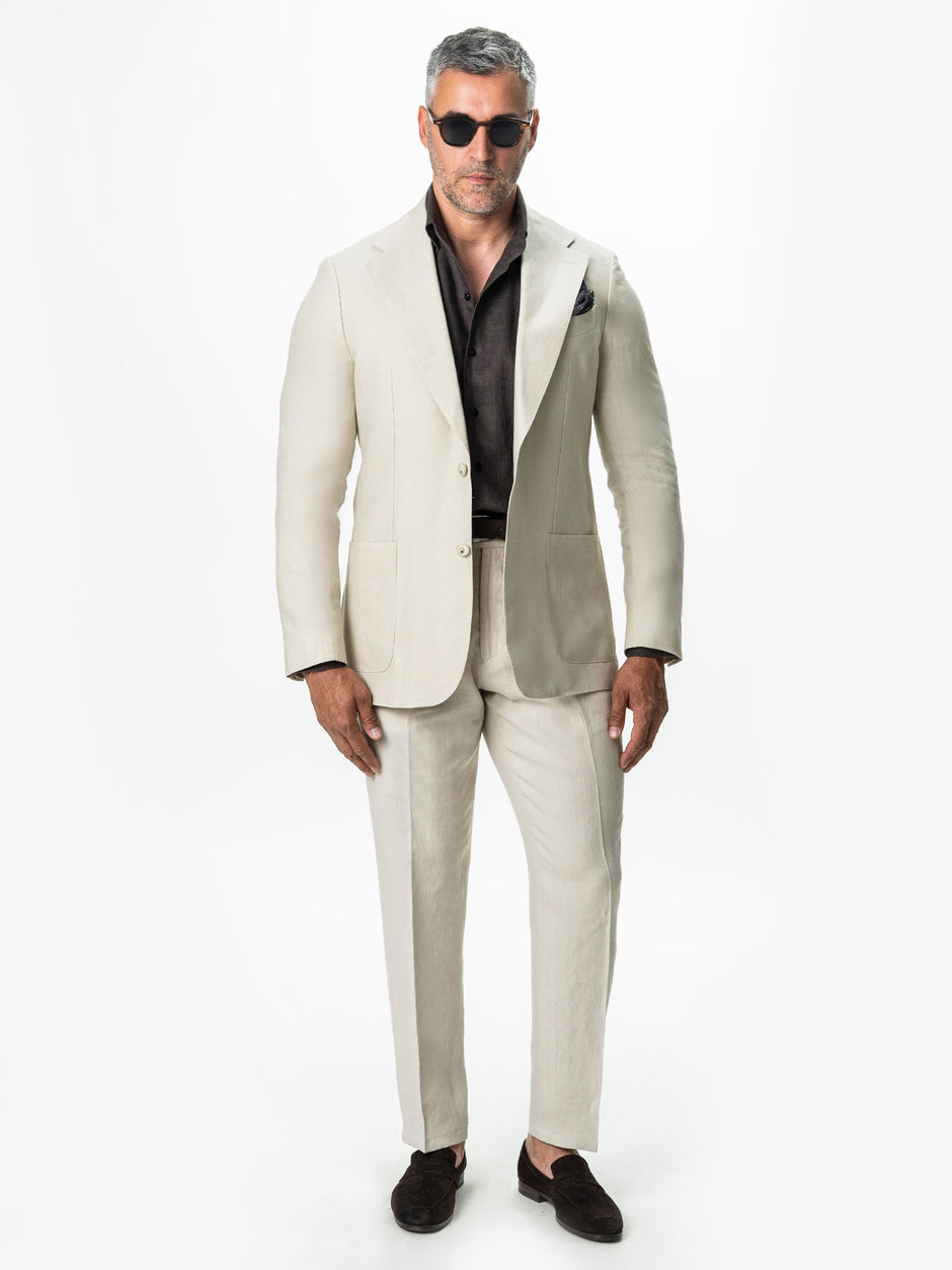 Tinuta Barbati Completa Smart Casual Lino Puro Bman1077 (9)