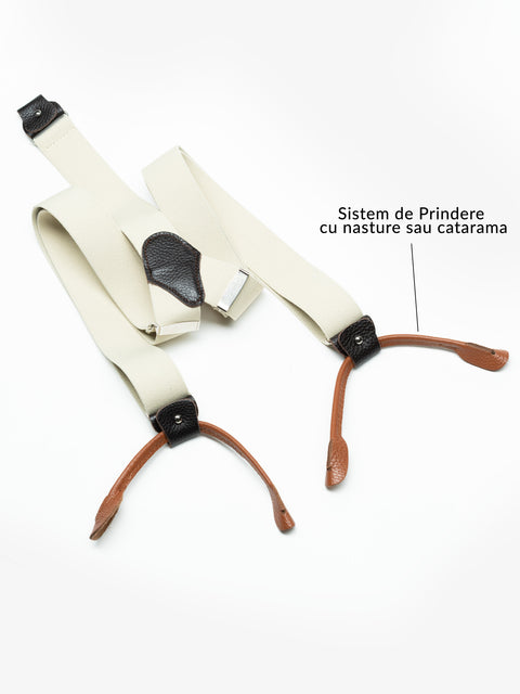 Bretele Elegante Barbati Crem Cu Doua Posibilitati De Prindere BMan076 (2)
