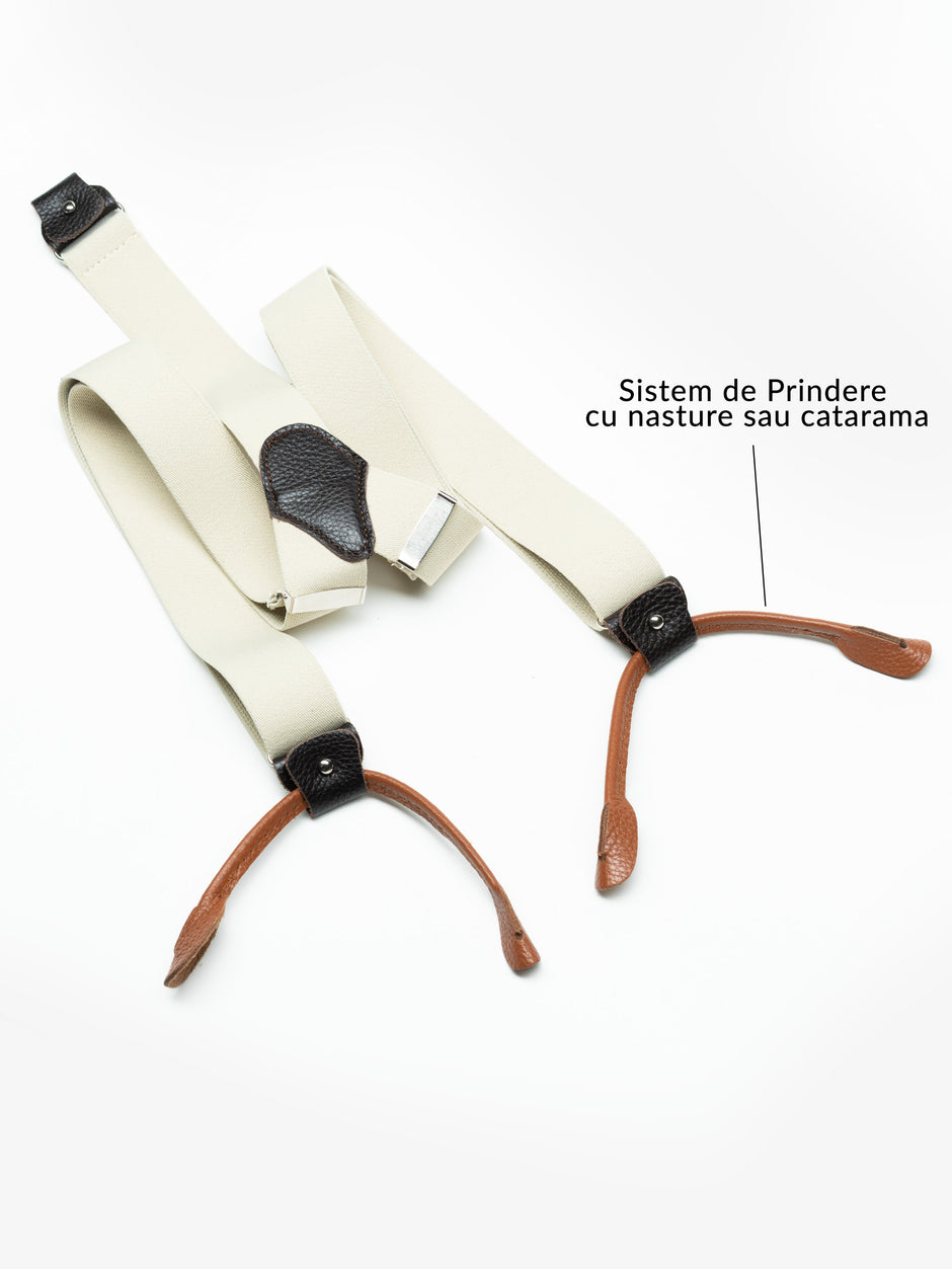 Bretele Elegante Barbati Crem Cu Doua Posibilitati De Prindere BMan076 (2)
