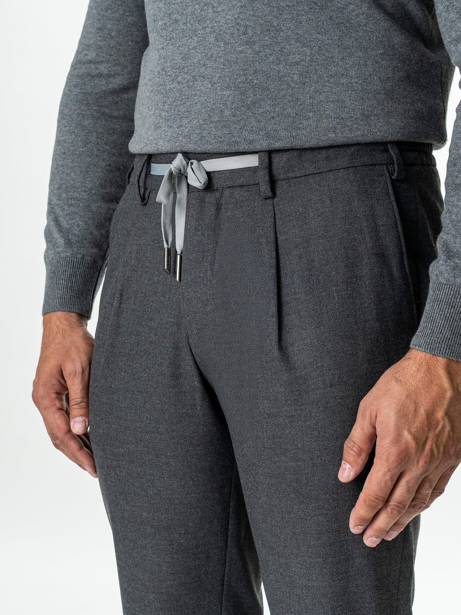 Pantaloni Barbati Casual Gri Din Lana BMan0101 (5)