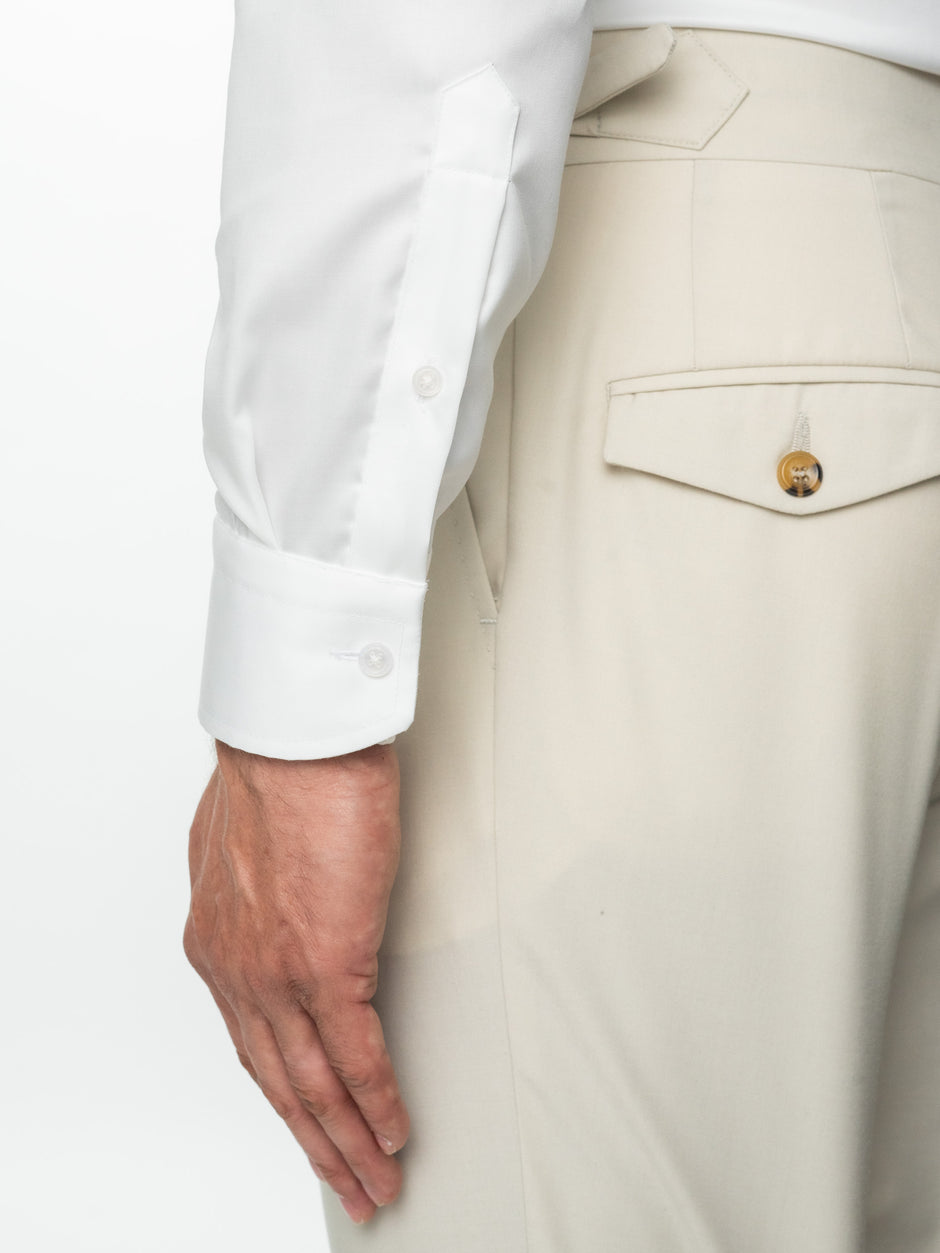 Camasa Barbati Alba Bumbac Italian Premium Stretch No Iron Monti BMan0001 (5)