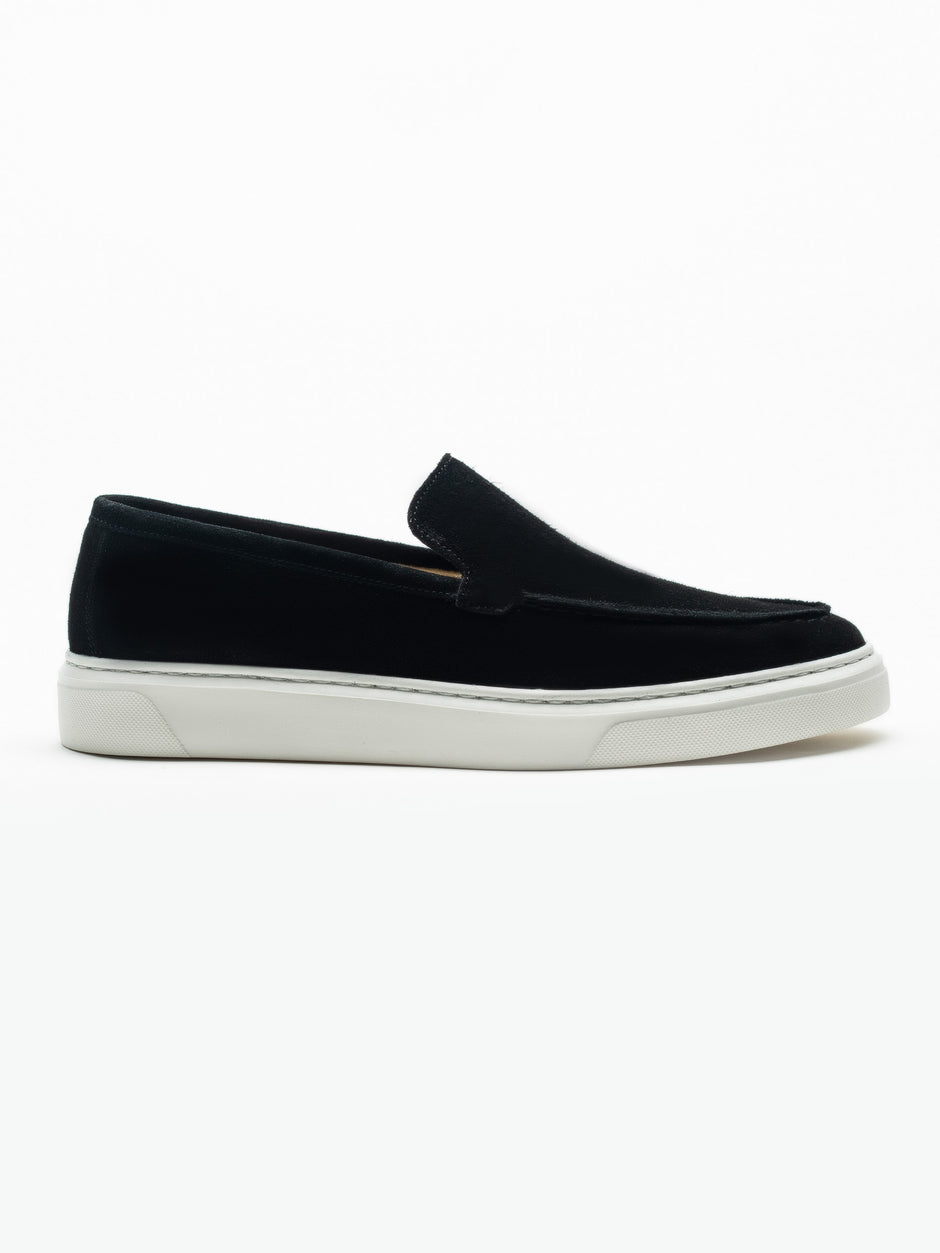 Mocasini Smart Casual Barbati Negri Din Piele Intoarsa BMan223 (7)