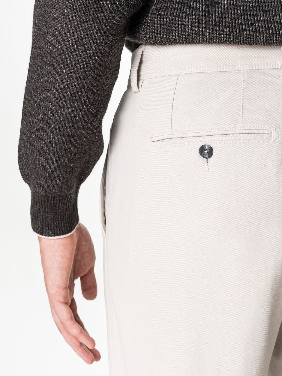 Pantaloni Chino Barbati Crem Bumbac Cu Tencel BMan0130 (7)