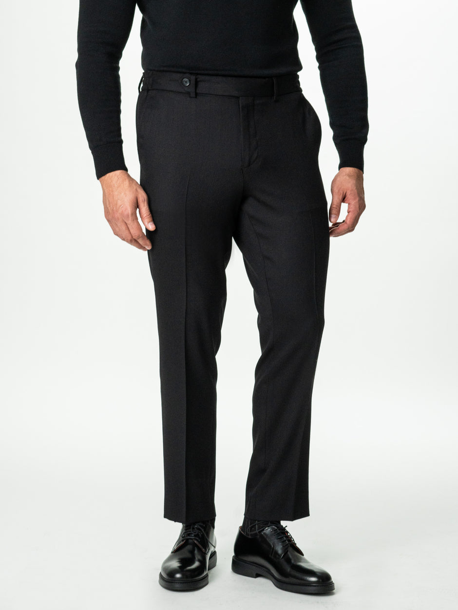 Costum Negru Barbati Oxford 100% Lana Vitale Barberis Super 110's BMan0054 (7)