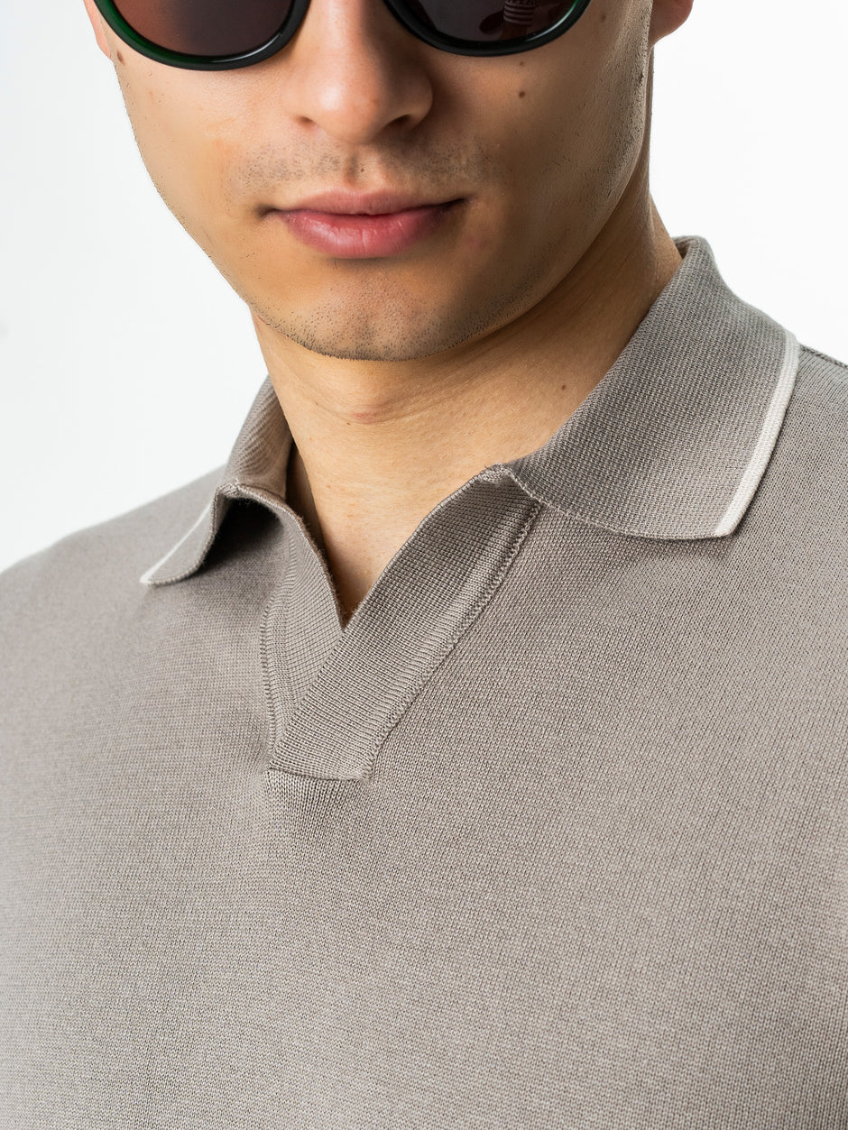 Pulover Polo Barbati Bej Din Bumbac Natural BMan0031 (7)