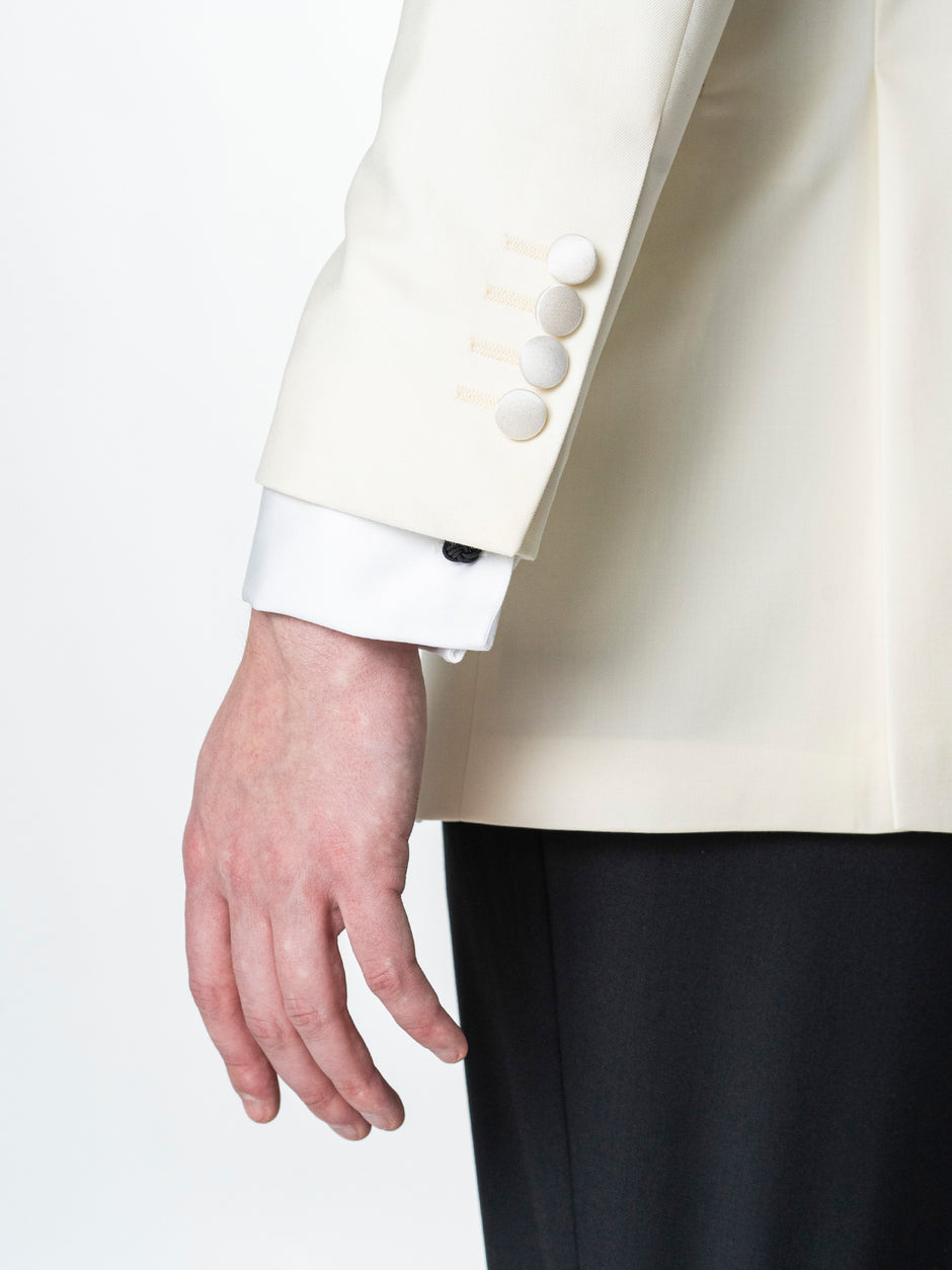 Costum Barbati Ceremonie Smoking Crem Lana Vitale Barberis Super110 BMan341 (10)