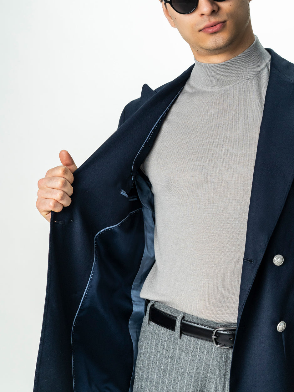 Sacou Barbati Bleumarin La Doua Randuri 100% Lana Vitale Barberis BMan0060 (8)
