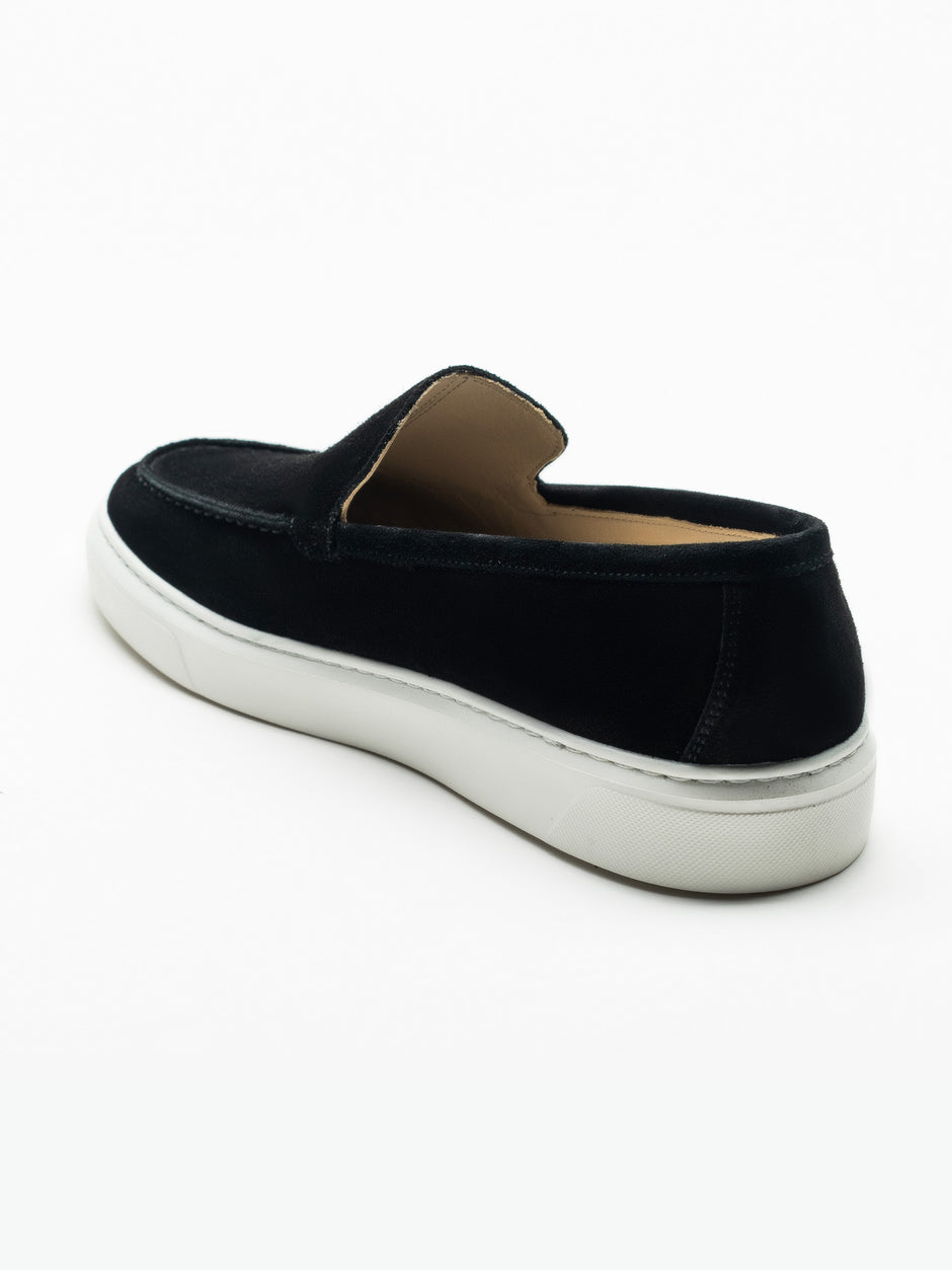 Mocasini Smart Casual Barbati Negri Din Piele Intoarsa BMan223 (8)