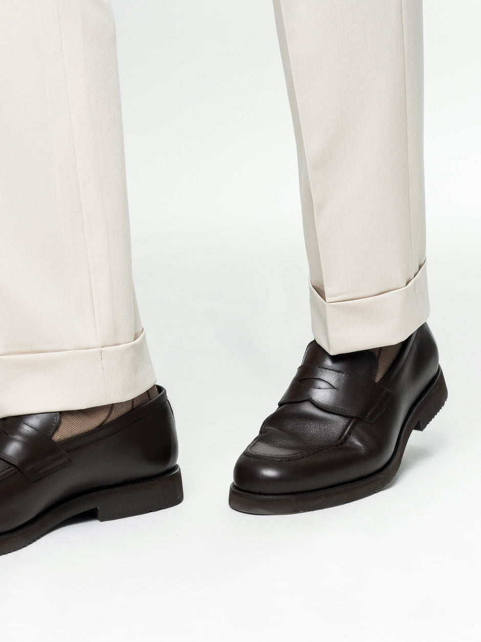 Pantaloni Cu Pense Gurkha Barbati Bej Stofa BMan703 (7)