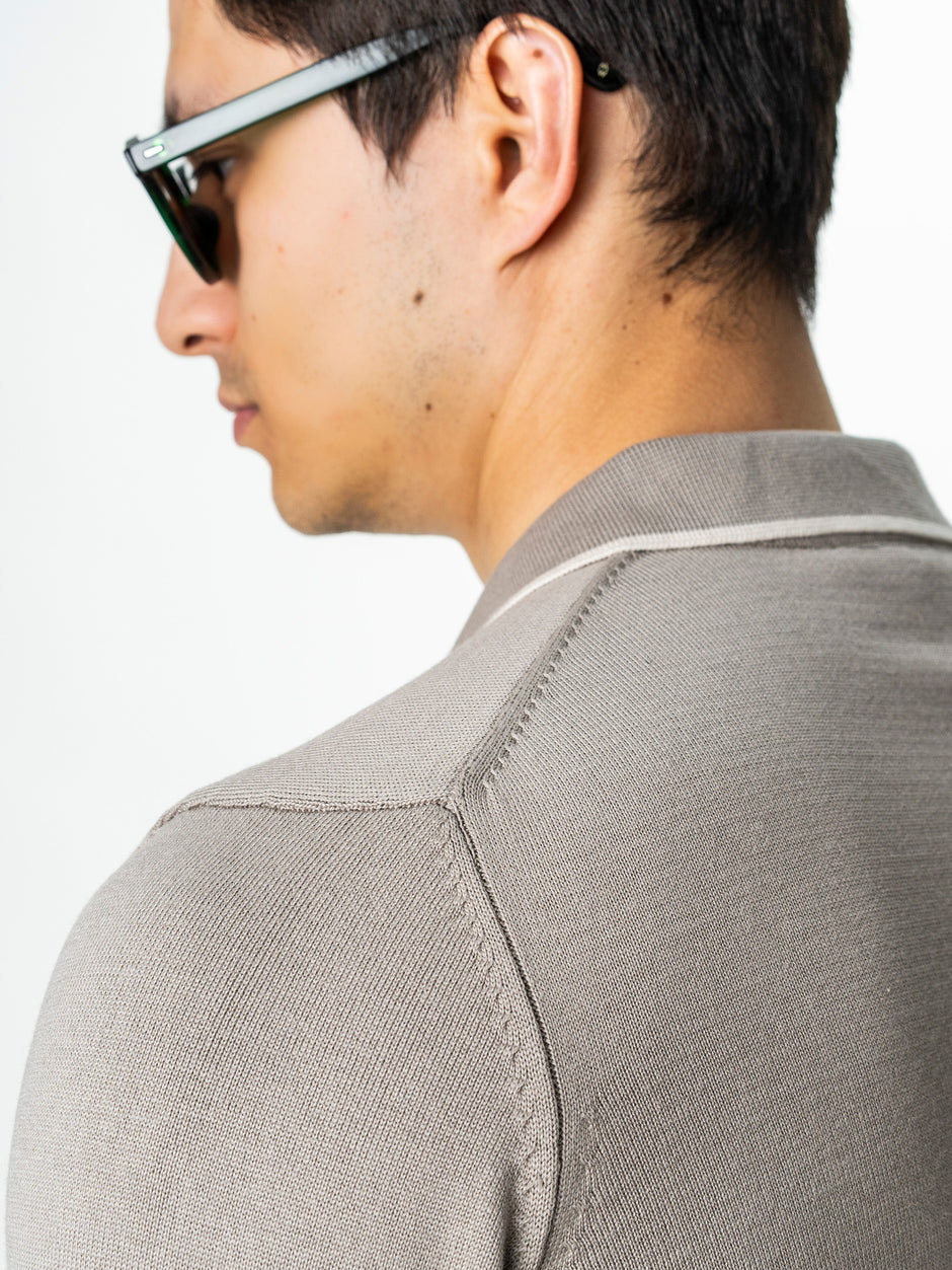 Pulover Polo Barbati Bej Din Bumbac Natural BMan0031 (8)