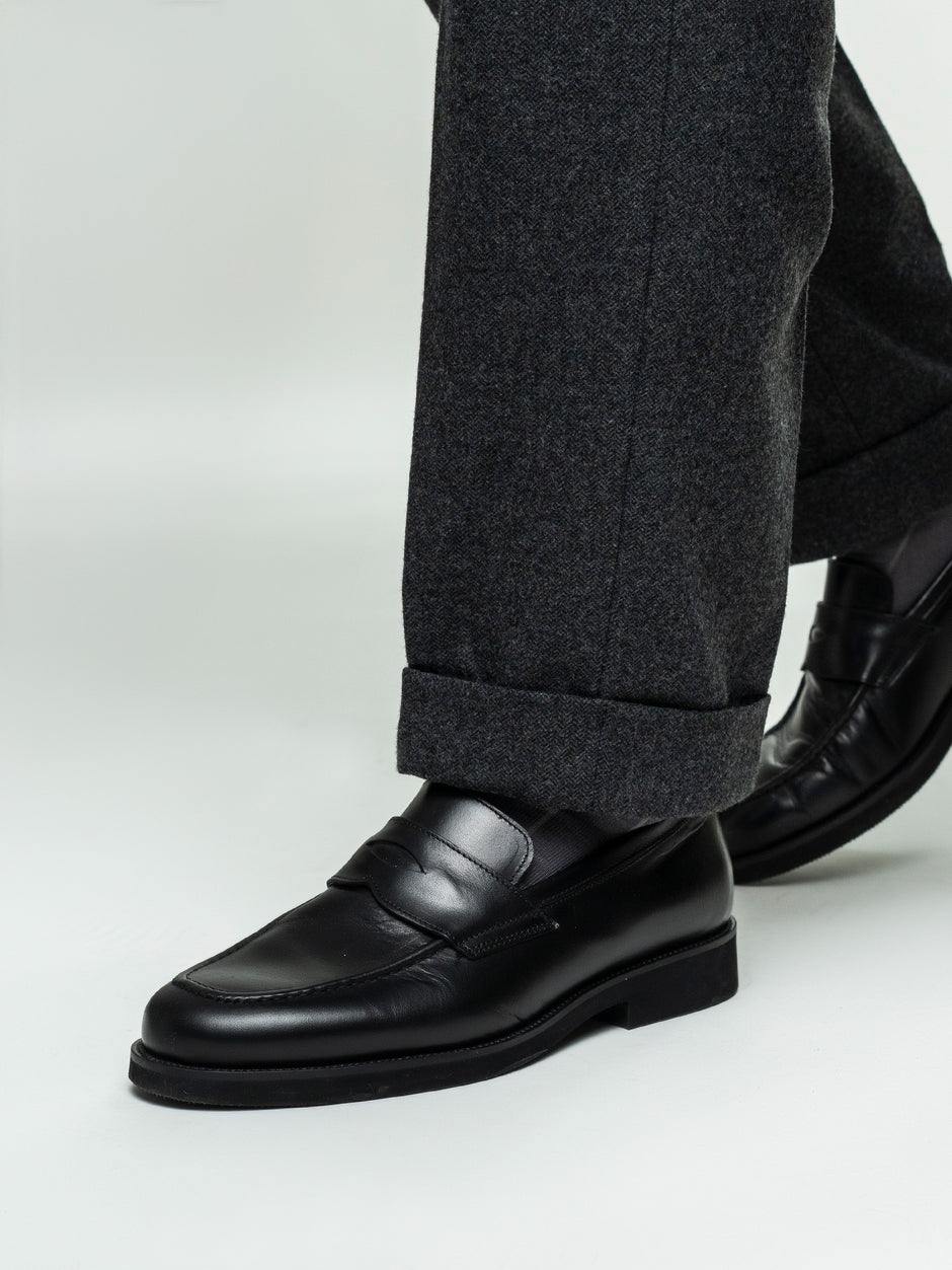 Pantaloni Barbati Negri Model Gurkha Din Lana Herringbone BMan725 (8)