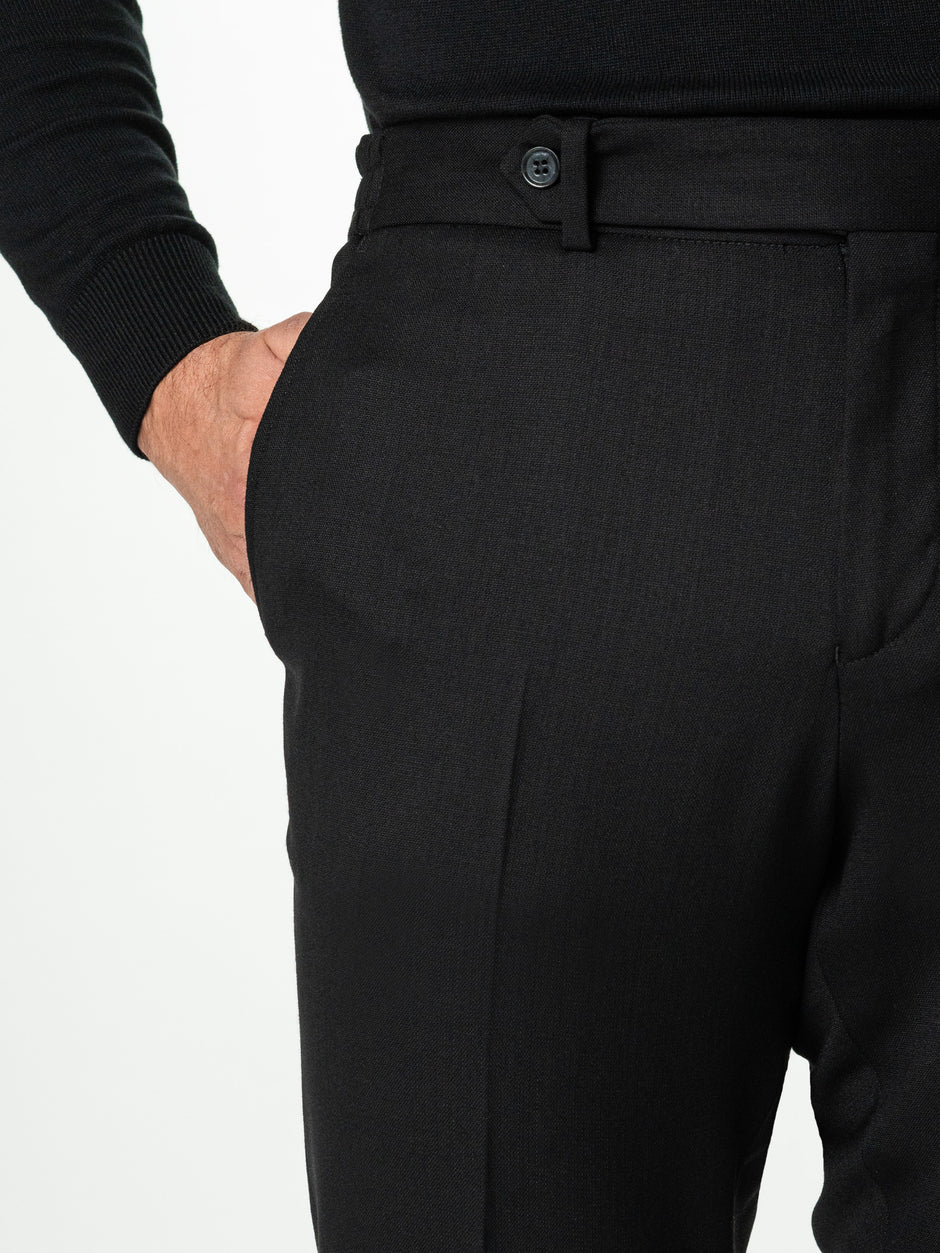 Costum Negru Barbati Oxford 100% Lana Vitale Barberis Super 110's BMan0054 (8)